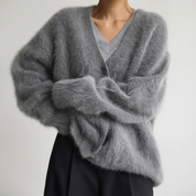 Zachte gebreide dames cardigan met knoopsluiting