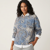 Zachte gebreide damespullover met bloemendessin