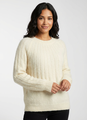 Zachte gebreide dames pullover met fluffy textuur