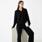 Zachte gebreide tweedelige dames loungewear set