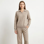 Zachte gebreide tweedelige dames loungewear set