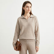 Zachte gebreide tweedelige dames loungewear set