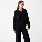 Zachte gebreide tweedelige dames loungewear set