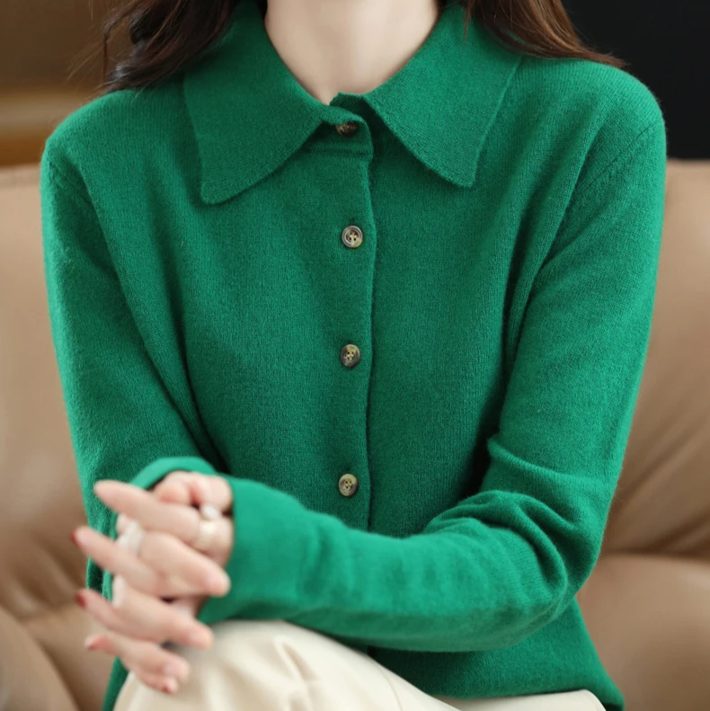 Zachte knit dames top met kraag – Grace