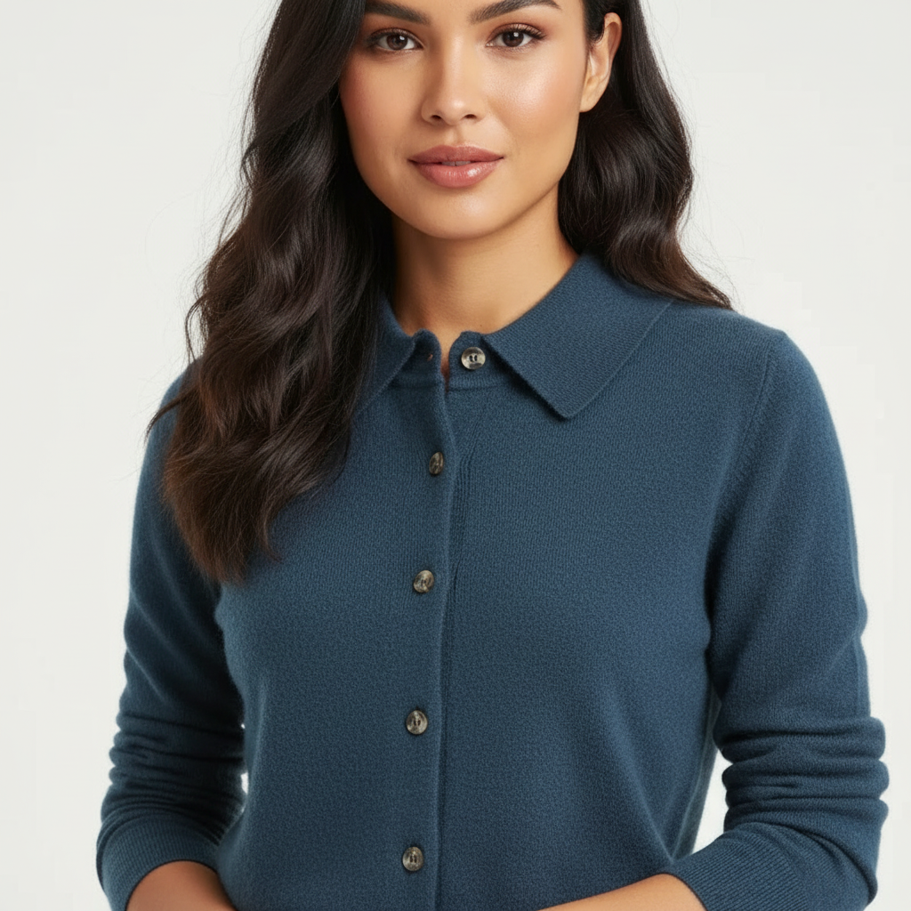 Zachte knit dames top met kraag – Grace