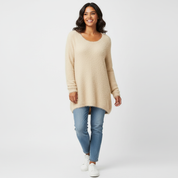 Zachte lange dames trui met fluffy textuur - Maëlys