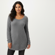 Zachte lange dames trui met fluffy textuur - Maëlys