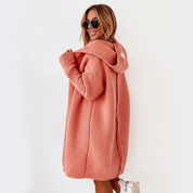 Zachte oversized damescardigan met capuchon