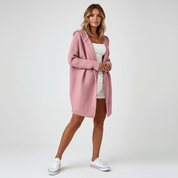 Zachte oversized damescardigan met capuchon