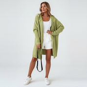 Zachte oversized damescardigan met capuchon