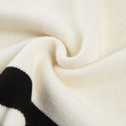 Zachte oversized gebreide trui met col en strepen