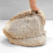 Zachte pluche damespantoffels met antislip zool
