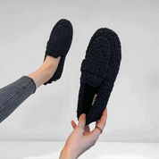 Zachte pluche damespantoffels met antislip zool