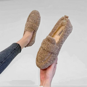 Zachte pluche damespantoffels met antislip zool