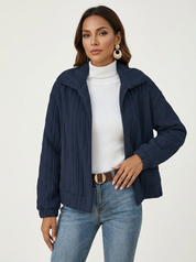 Zachte pluizige teddy damesjas met rits