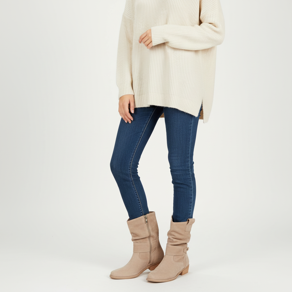 Zachte suède look enkellaarsjes met comfortabele pasvorm