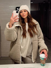 Zachte teddy damesjas - Paige