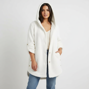 Zachte teddy fleece jas met capuchon dames – Selène