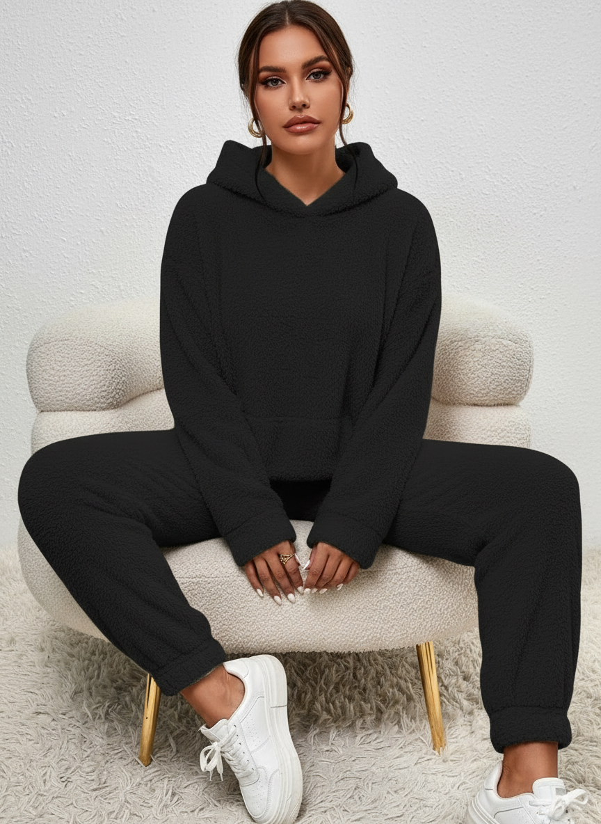 Zachte teddy lounge set voor dames – Elin