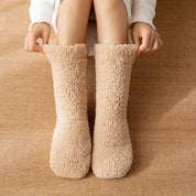 Zachte teddy pantoffelsokken dames – Elodie