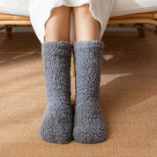 Zachte teddy pantoffelsokken dames – Elodie
