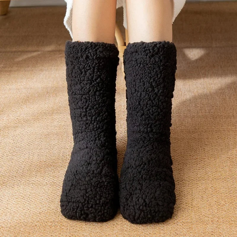 Zachte teddy pantoffelsokken dames – Elodie