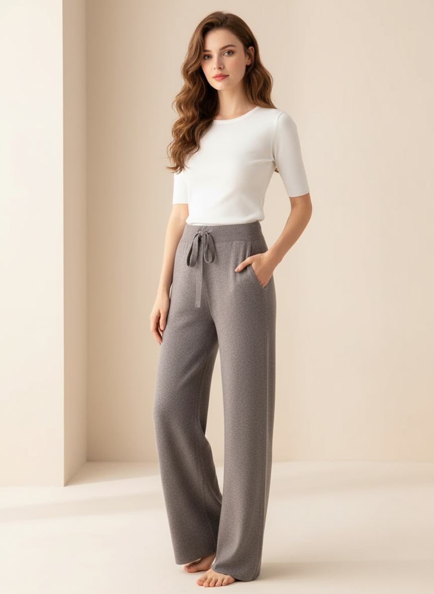 Zachte wide-leg damesbroek – Aurelle