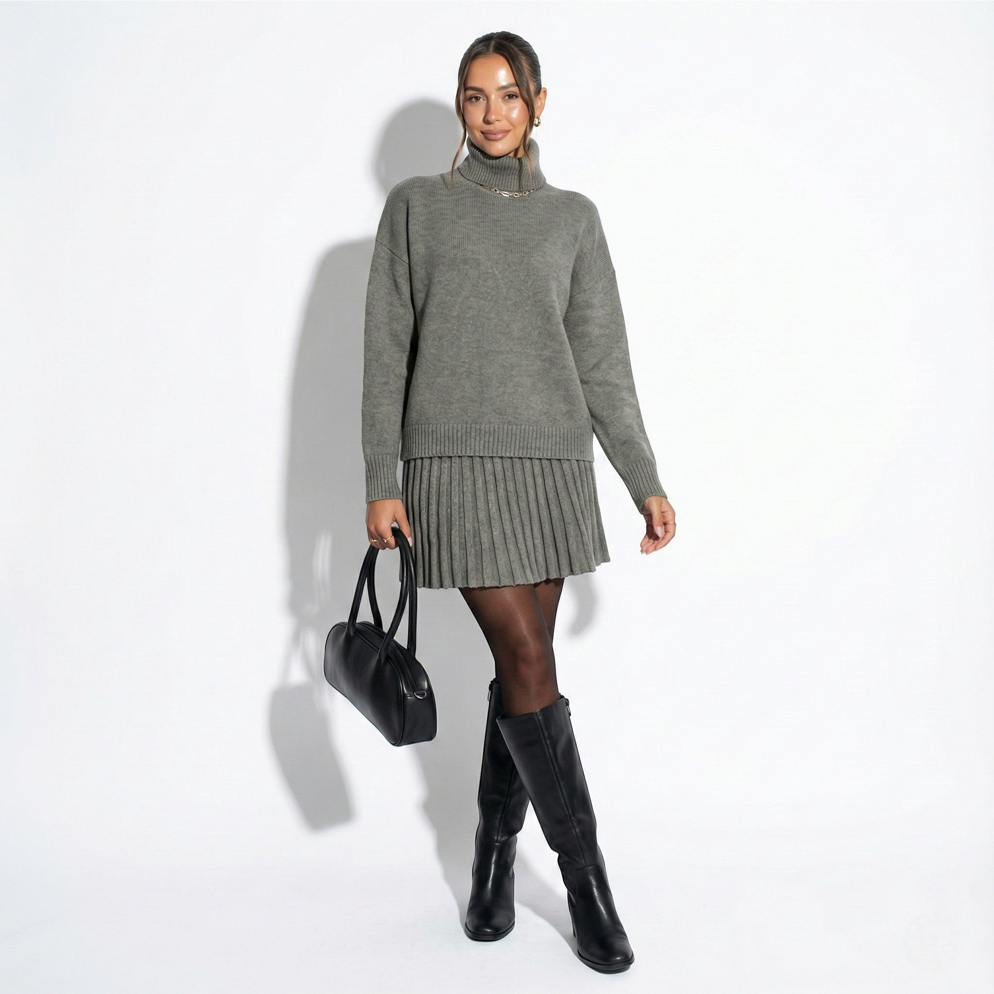 Elegante gebreide set met rok - Elira