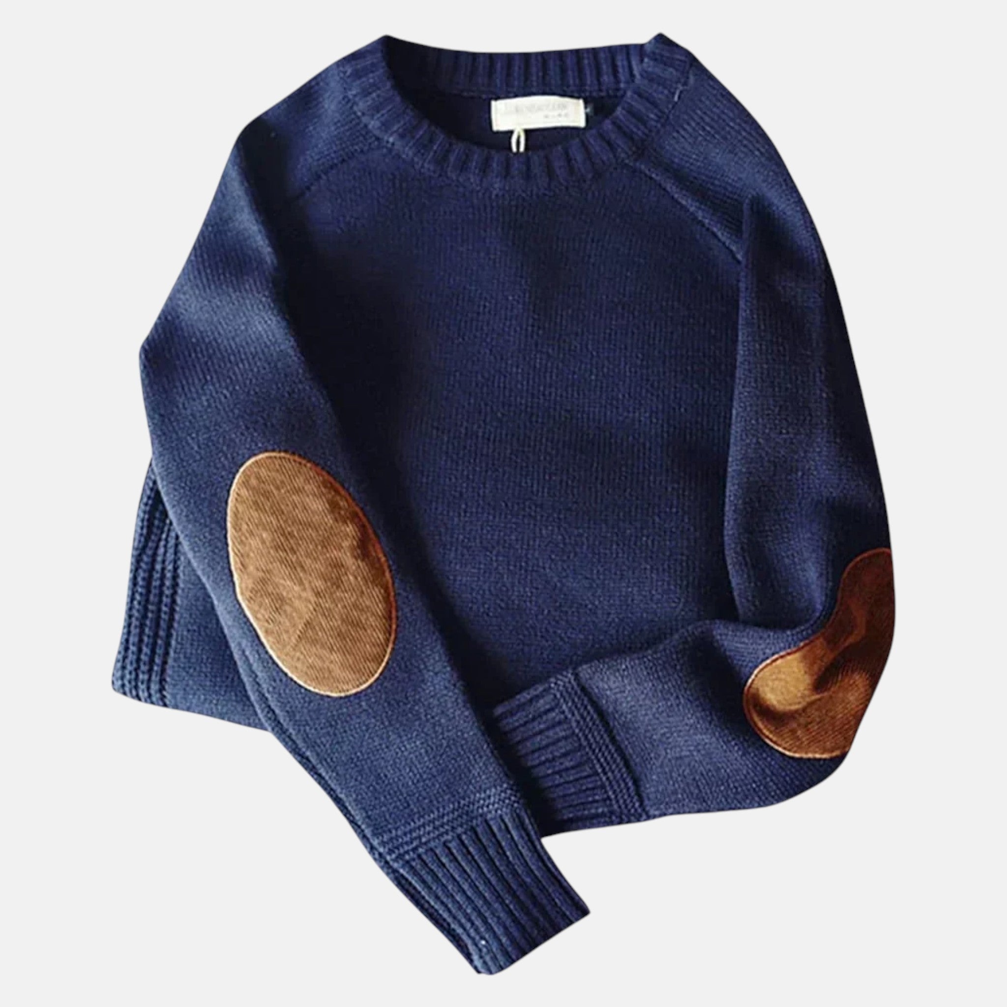 Zachte wollen wintertrui met verfijnde elleboogpatches