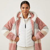 Zacht fluffy vest met capuchon voor dames - Farra