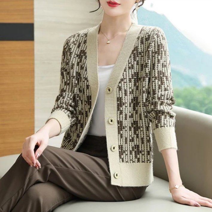 Zacht gebreid dames vest met knopen – Everlay