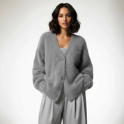 Zacht luxe gebreid damesvest met V-hals – Jennifer