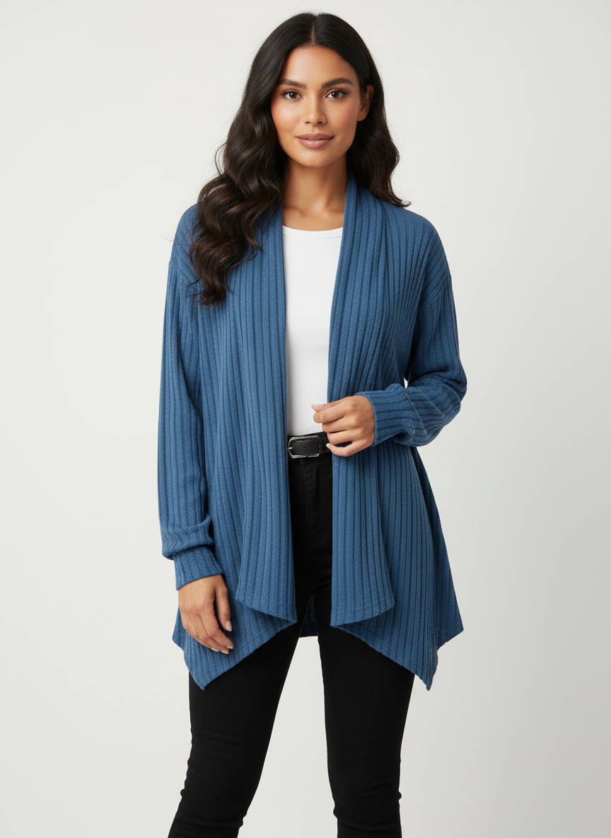 Zacht ribgebreid dames vest – Elysian