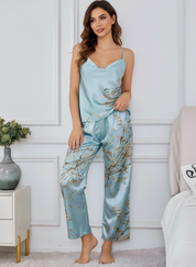 Zijdezachte satijnen dames loungewear set – Fleur