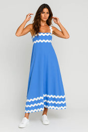 Zomerse maxi jurk met golfrand details - Mila