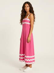 Zomerse maxi jurk met golfrand details - Mila
