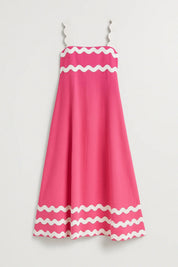 Zomerse maxi jurk met golfrand details - Mila