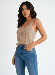 Zomertop met open knit – Aurelia