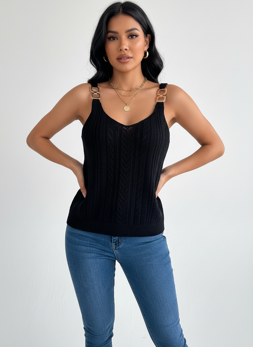 Zomertop met open knit – Aurelia