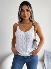 Zomertop met open knit – Aurelia