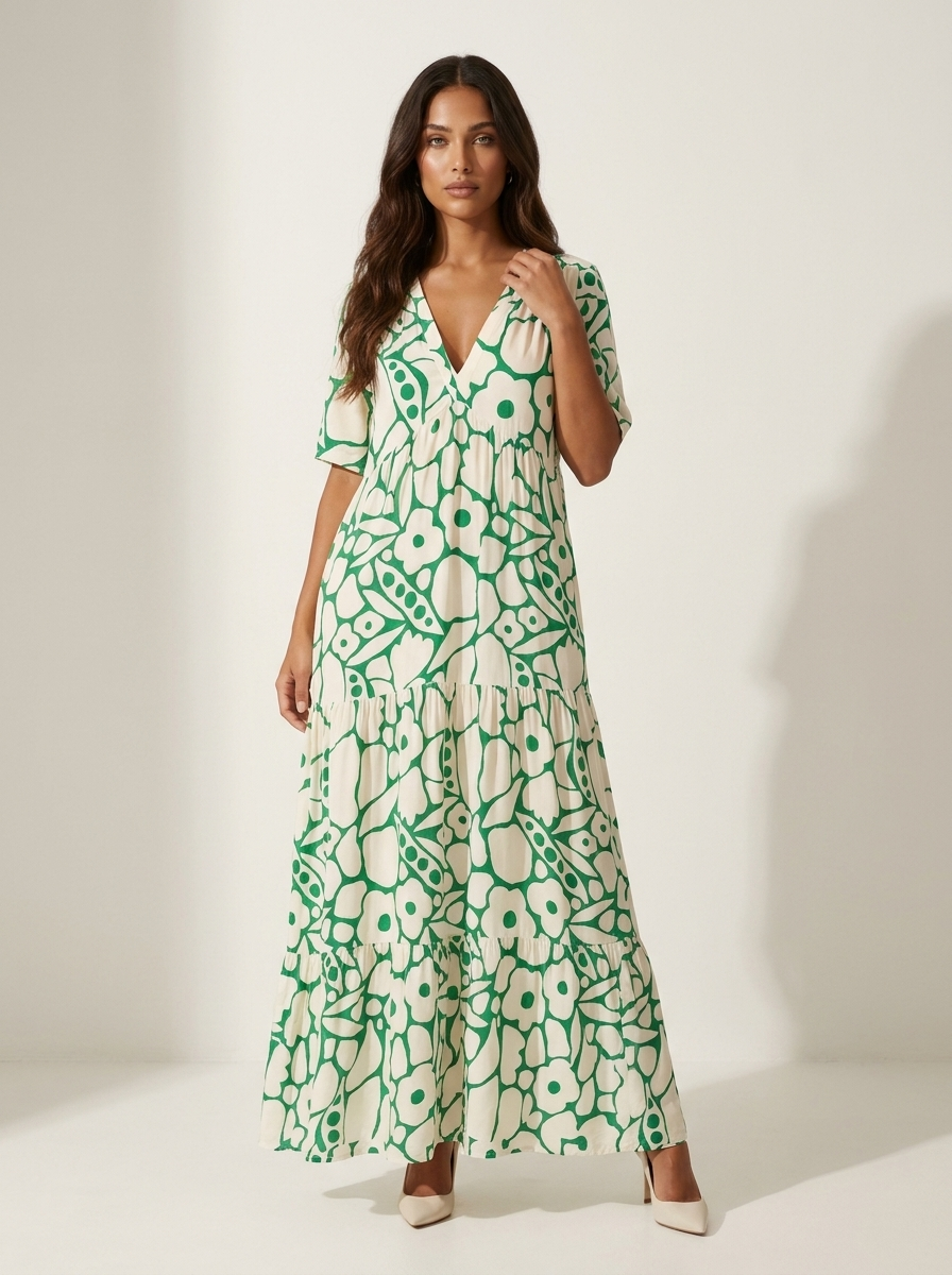 Luchtige maxi jurk met grafische print - Isla