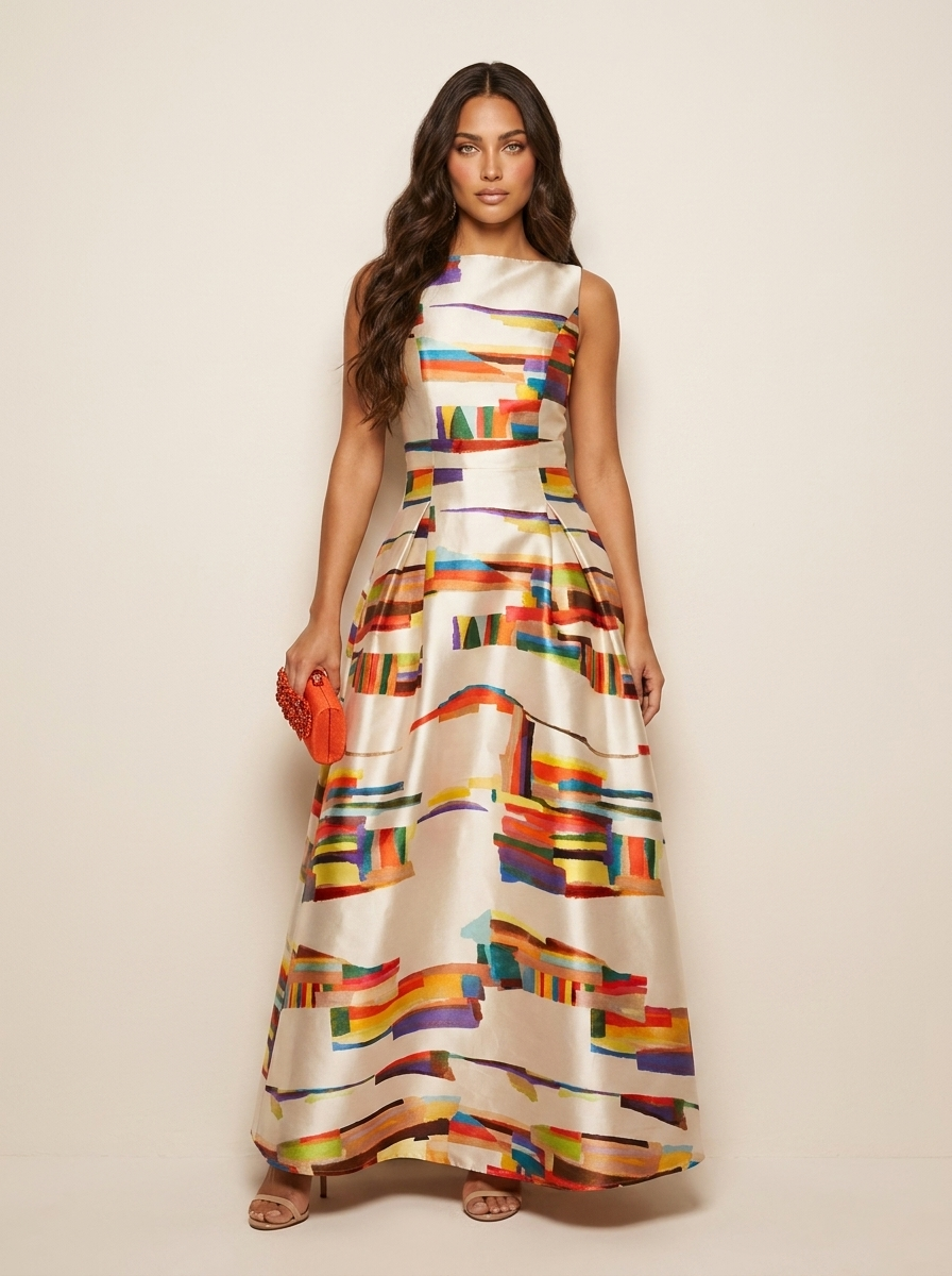 Elegante maxi jurk met print - Vivienne