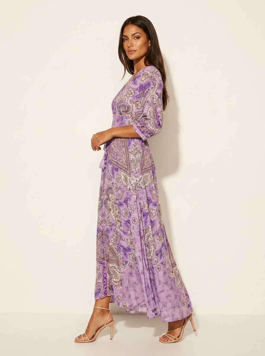 Bohemian maxi jurk met paisley print - Luna