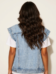Denim gilet met stoere vintage look - Jade