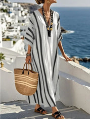 Luchtige Gestreepte Kaftan Jurk - Lina