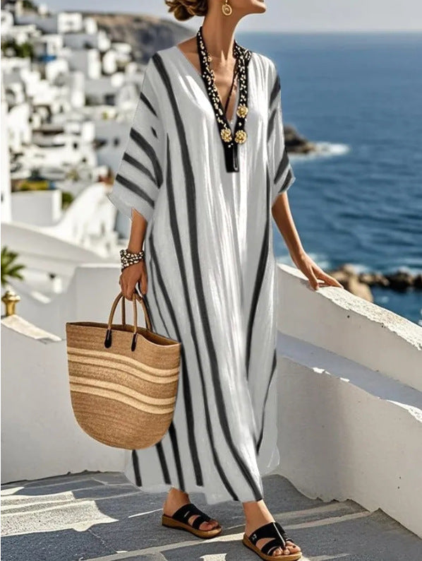Luchtige Gestreepte Kaftan Jurk - Lina