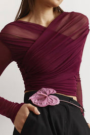 Mesh top met lange mouwen voor dames – Fern