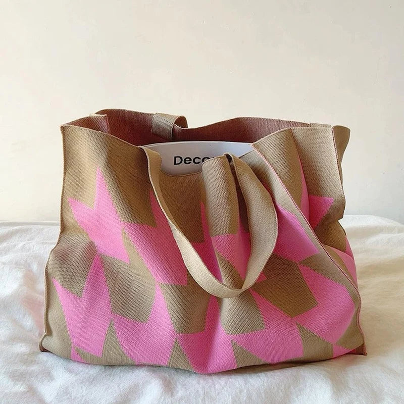 Dames Shopper Tas – Ruim Model met Geometrisch Patroon