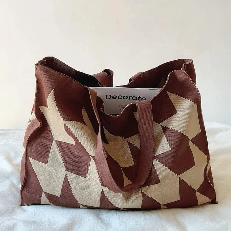 Dames Shopper Tas – Ruim Model met Geometrisch Patroon