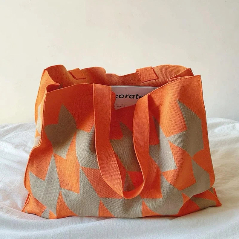 Dames Shopper Tas – Ruim Model met Geometrisch Patroon